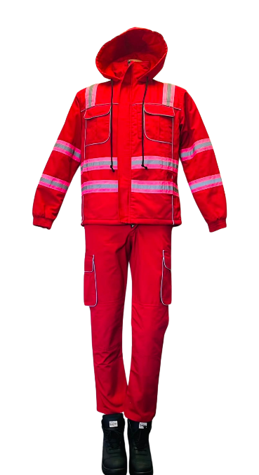 Red Thermal Insulated Freezer Suit & Trouser Set
